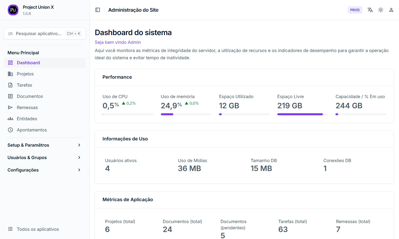 Painel Project Union X